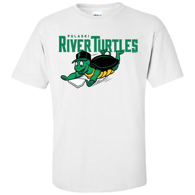 River Turtles Primary Logo - White